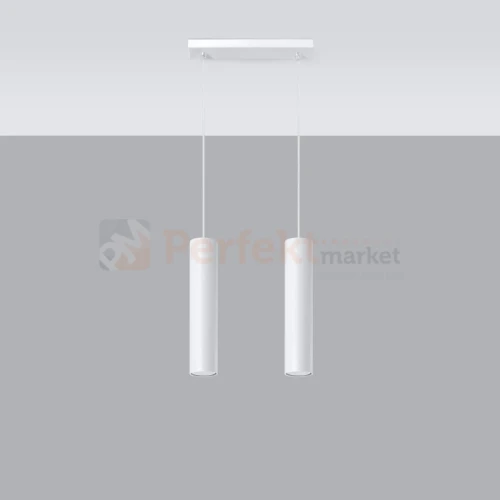Lampa wisząca designerska tuba Sollux Lagos 2 2xGU10 SL.0324 IP20 - biała 01