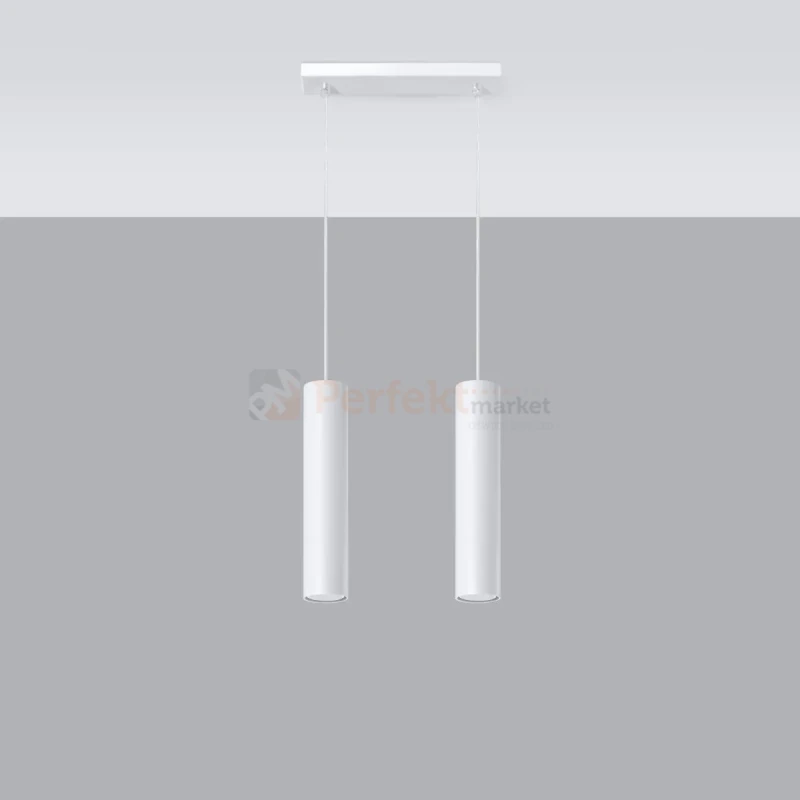Lampa wisząca designerska tuba Sollux Lagos 2 2xGU10 SL.0324 IP20 - biała 08