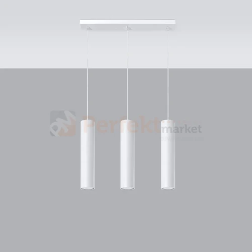 Lampa wisząca designerska tuba Sollux Lagos 3 3xGU10 SL.0325 IP20 - biała 01