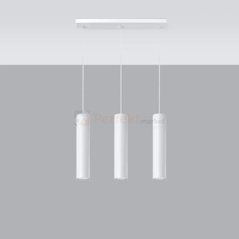 Lampa wisząca designerska tuba Sollux Lagos 3 3xGU10 SL.0325 IP20 - biała 08
