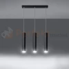 Lampa wisząca designerska tuba Sollux Lagos 3 3xGU10 SL.0329 IP20 - czarna 02