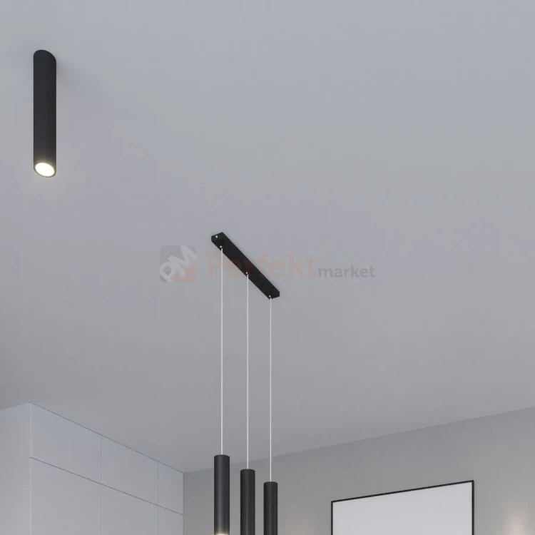 Lampa wisząca designerska tuba Sollux Lagos 3 3xGU10 SL.0329 IP20 - czarna 05