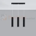 Lampa wisząca designerska tuba Sollux Lagos 3 3xGU10 SL.0329 IP20 - czarna 01