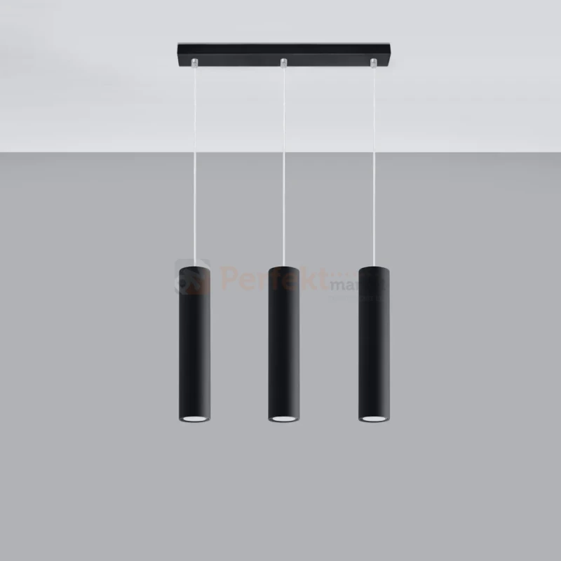 Lampa wisząca designerska tuba Sollux Lagos 3 3xGU10 SL.0329 IP20 - czarna 08