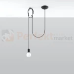 Lampa wisząca sznur minimalistyczna Sollux Edison 1 Long 1xE27 SL.0369 IP20 - czarna 01