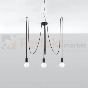 Żyrandol industrialny Sollux Edison 3 3xE27 SL.0370 IP20 - czarny