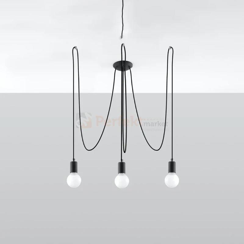 Żyrandol industrialny Sollux Edison 3 3xE27 SL.0370 IP20 - czarny 06