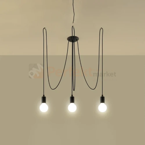 Żyrandol industrialny Sollux Edison 3 3xE27 SL.0370 IP20 - czarny 02