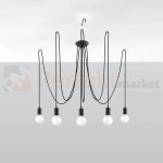 Żyrandol industrialny Sollux Edison 5 5xE27 SL.0371 IP20 - czarny 01