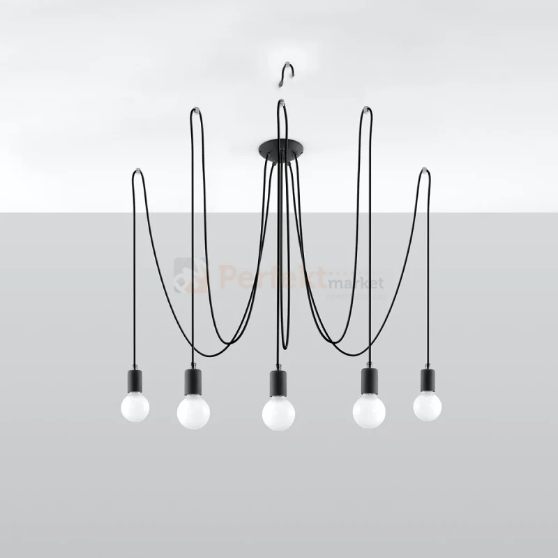Żyrandol industrialny Sollux Edison 5 5xE27 SL.0371 IP20 - czarny 07