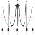 Żyrandol industrialny Sollux Edison 5 5xE27 SL.0371 IP20 - czarny 05