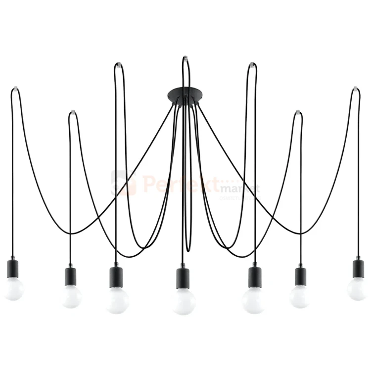 Żyrandol industrialny Sollux Edison 7 7xE27 SL.0372 IP20 - czarny 05