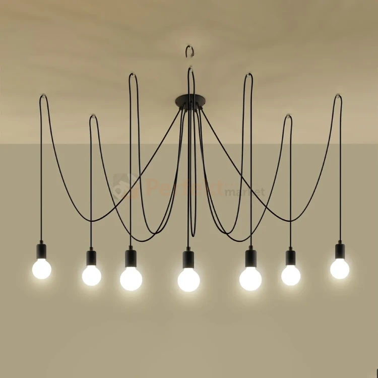 Żyrandol industrialny Sollux Edison 7 7xE27 SL.0372 IP20 - czarny 02