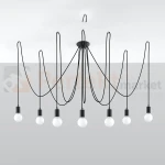Żyrandol industrialny Sollux Edison 7 7xE27 SL.0372 IP20 - czarny 01