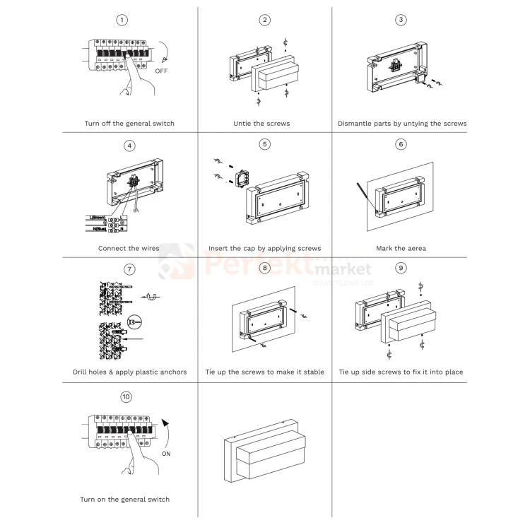 lampa zewnętrzna LED kinkiet LETO 9060204 perfektmarket montaż.webp