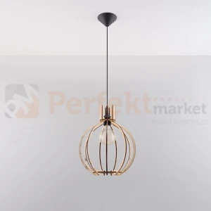 Lampa wisząca Sollux Arancia 1xE27 SL.0391 IP20 - naturalne drewno