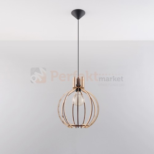 Lampa wisząca Sollux Arancia 1xE27 SL.0391 IP20 - naturalne drewno 01