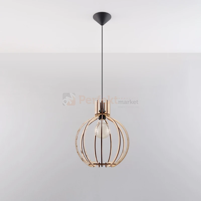 Lampa wisząca Sollux Arancia 1xE27 SL.0391 IP20 - naturalne drewno 08