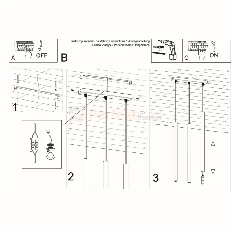 Lampa wisząca nowoczesna Sollux Pastelo 3 3xG9 SL.0466 IP20 - biała 07
