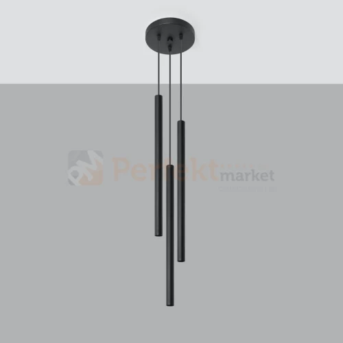 Lampa wisząca nowoczesna Sollux Pastelo 3P 3xG9 SL.0471 IP20 - czarna 01