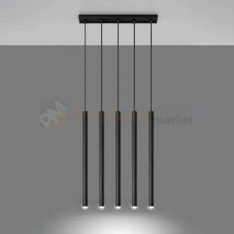 Lampa wisząca nowoczesna Sollux Pastelo 5 5xG9 SL.0472 IP20 - czarna 02