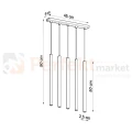 Lampa wisząca nowoczesna Sollux Pastelo 5 5xG9 SL.0472 IP20 - czarna 08