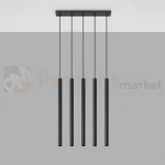Lampa wisząca nowoczesna Sollux Pastelo 5 5xG9 SL.0472 IP20 - czarna 01