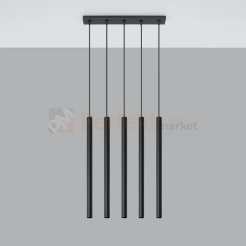 Lampa wisząca nowoczesna Sollux Pastelo 5 5xG9 SL.0472 IP20 - czarna 01