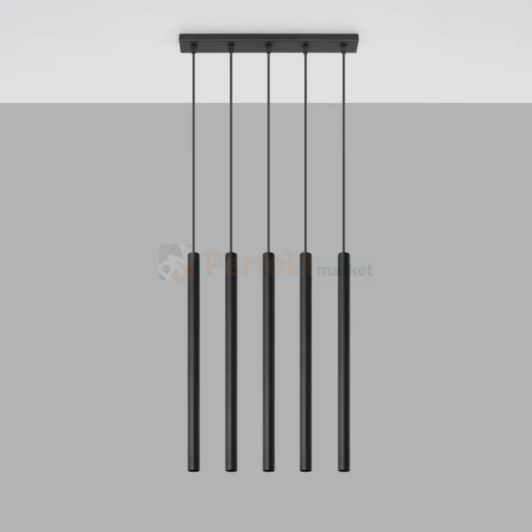 Lampa wisząca nowoczesna Sollux Pastelo 5 5xG9 SL.0472 IP20 - czarna 01