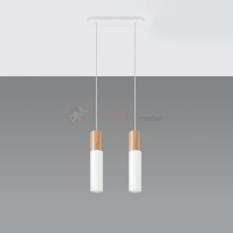 Lampa wisząca punktowa Sollux Pablo 2 2xGU10 SL.0629 IP20 - biała 01