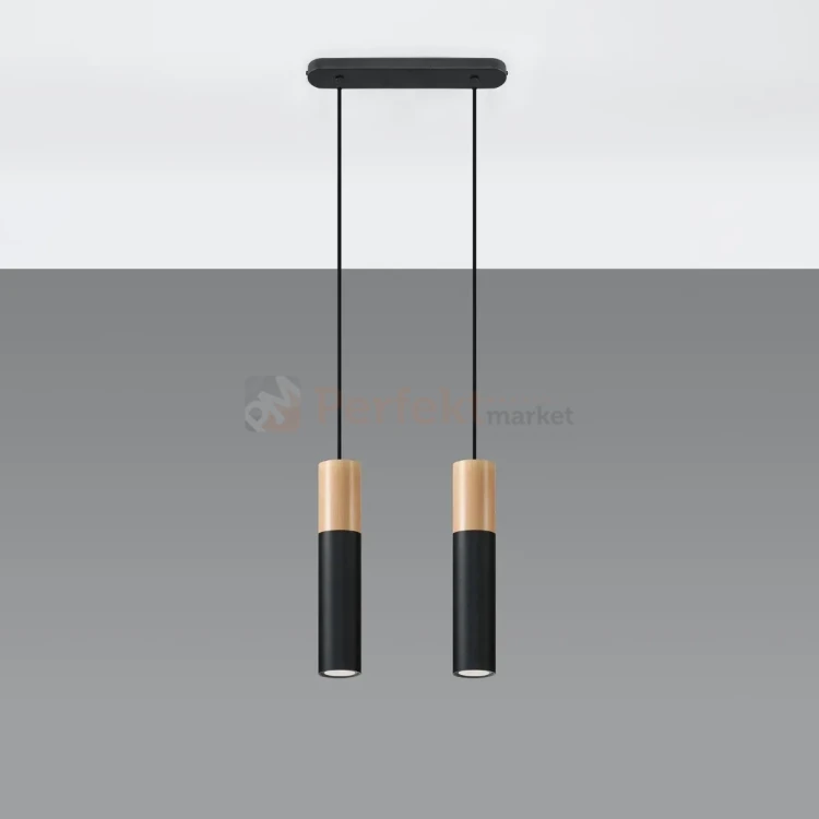 Lampa wisząca punktowa Sollux Pablo 2xGU10 SL.0633 IP20 - czarna 01