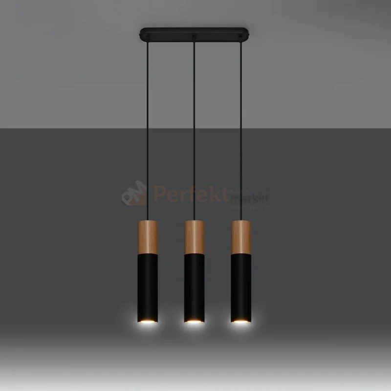 Lampa wisząca punktowa Sollux Pablo 3xGU10 SL.0634 IP20 - czarna