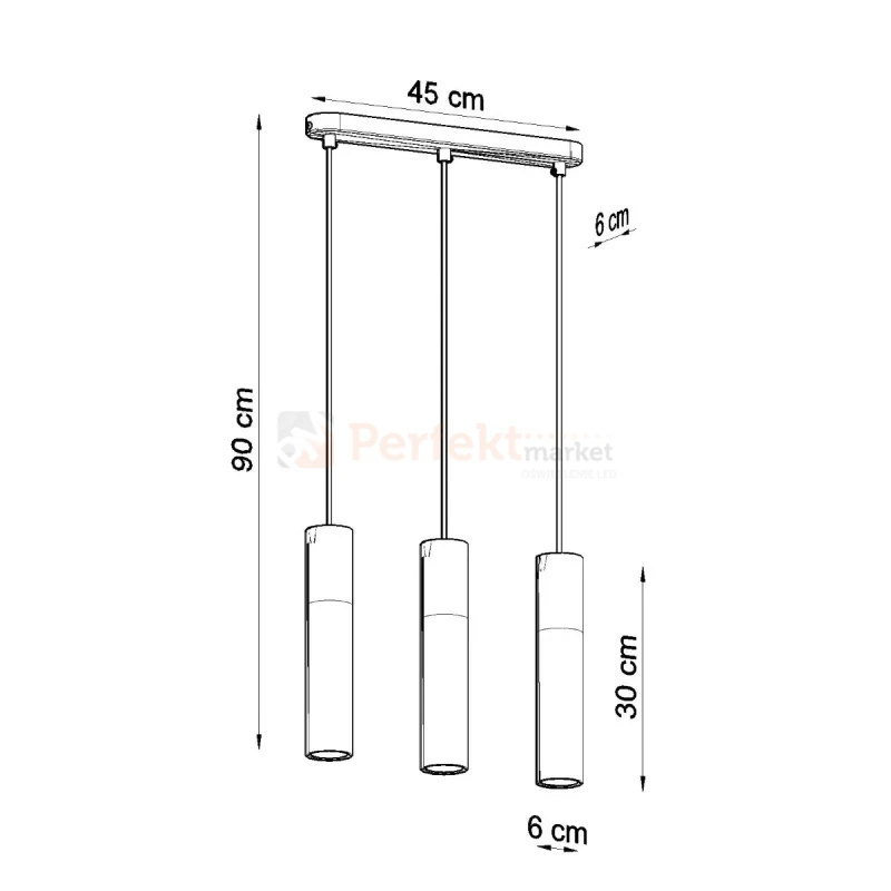 Lampa wisząca punktowa Sollux Pablo 3xGU10 SL.0634 IP20 - czarna