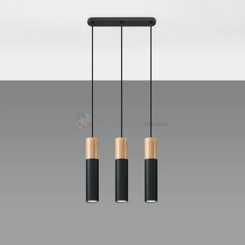 Lampa wisząca punktowa Sollux Pablo 3xGU10 SL.0634 IP20 - czarna