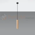 Lampa wisząca punktowa Sollux Lino 1 1xGU10 SL.0636 IP20 - naturalne drewno 01