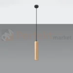 Lampa wisząca punktowa Sollux Lino 1 1xGU10 SL.0636 IP20 - naturalne drewno 01