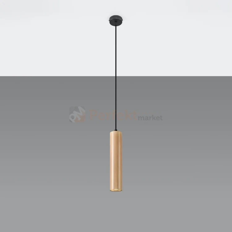 Lampa wisząca punktowa Sollux Lino 1 1xGU10 SL.0636 IP20 - naturalne drewno 01