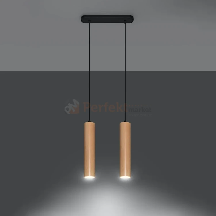 Lampa wisząca punktowa Sollux Lino 2 2xGU10 SL.0637 IP20 - naturalne drewno  03