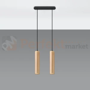 Lampa wisząca punktowa Sollux Lino 2 2xGU10 SL.0637 IP20 - naturalne drewno