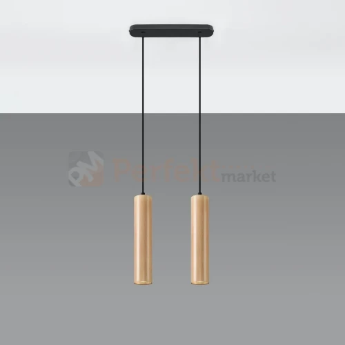 Lampa wisząca punktowa Sollux Lino 2 2xGU10 SL.0637 IP20 - naturalne drewno  01