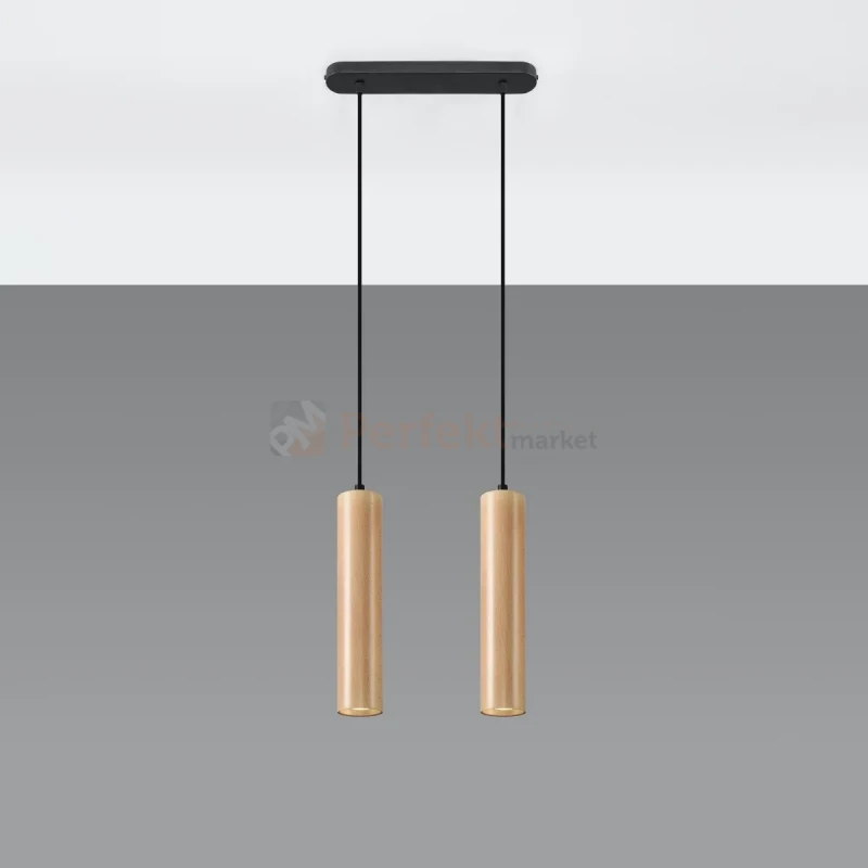 Lampa wisząca punktowa Sollux Lino 2 2xGU10 SL.0637 IP20 - naturalne drewno  09