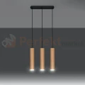 Lampa wisząca punktowa Sollux Lino 3 3xGU10 SL.0638 IP20 - naturalne drewno 03