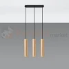 Lampa wisząca punktowa Sollux Lino 3 3xGU10 SL.0638 IP20 - naturalne drewno 01