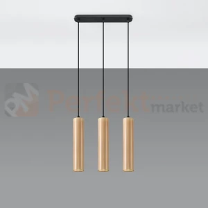 Lampa wisząca punktowa Sollux Lino 3 3xGU10 SL.0638 IP20 - naturalne drewno
