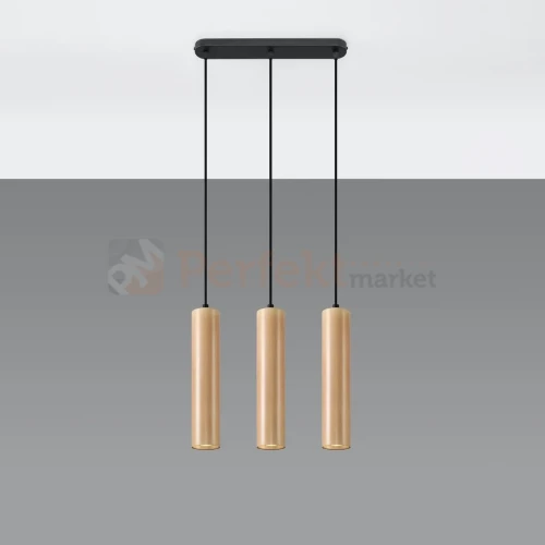 Lampa wisząca punktowa Sollux Lino 3 3xGU10 SL.0638 IP20 - naturalne drewno 01