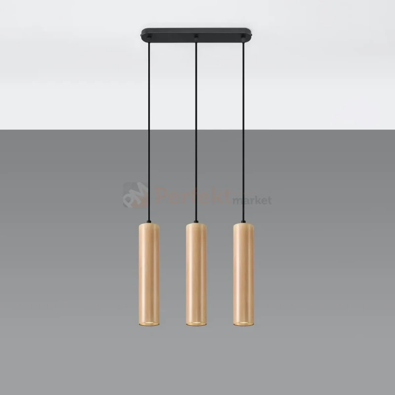 Lampa wisząca punktowa Sollux Lino 3 3xGU10 SL.0638 IP20 - naturalne drewno 09