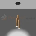 Lampa wisząca punktowa Sollux Lino 3P 3xGU10 SL.1012 IP20 - naturalne drewno 03
