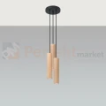 Lampa wisząca punktowa Sollux Lino 3P 3xGU10 SL.1012 IP20 - naturalne drewno 01