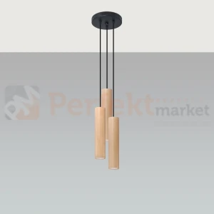 Lampa wisząca punktowa Sollux Lino 3P 3xGU10 SL.1012 IP20 - naturalne drewno