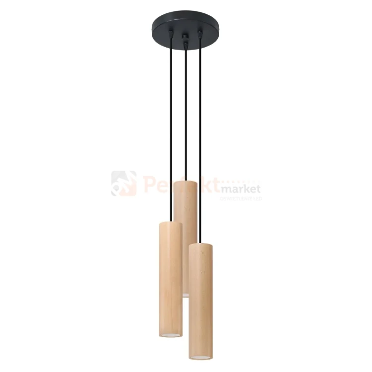 Lampa wisząca punktowa Sollux Lino 3P 3xGU10 SL.1012 IP20 - naturalne drewno 08